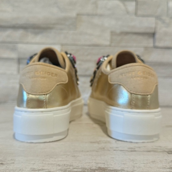 Kurt Geiger Laney Gold Octavia Jewel Studded Embellished Platform Sneakers 36.5 - Picture 6 of 13